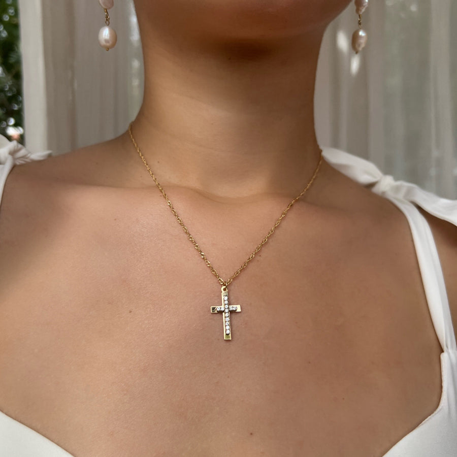  Truly Blessed Jewels - Saving Grace CZ Cross Necklace