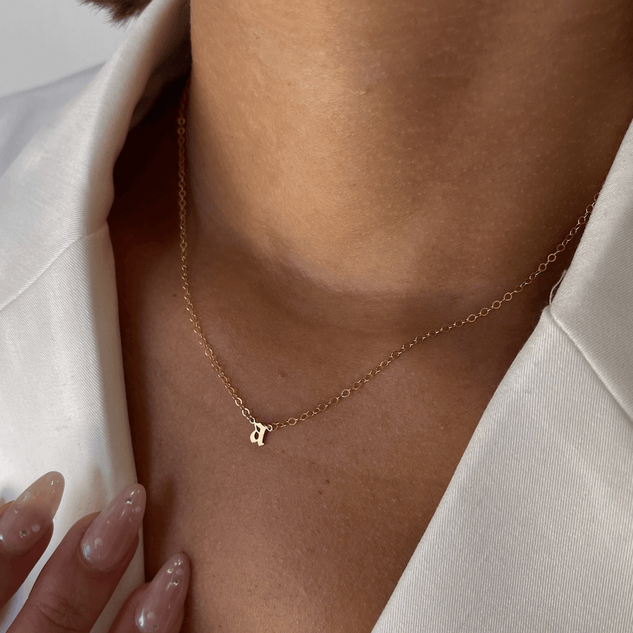 The Dainty Gothic Initial Necklace