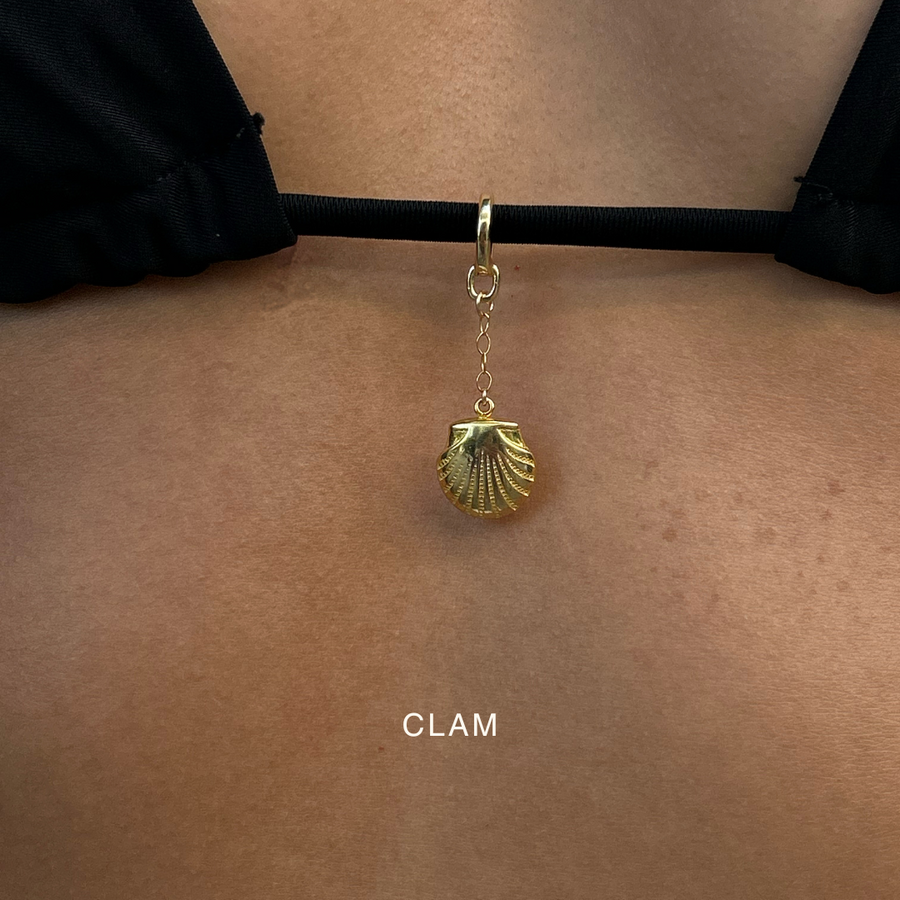 2 Charms Para Bikini Con Diseño De Concha Y Estrella De Mar, Metálicos Y Resistentes Al Agua - Accesorio De Playa Para Mujer