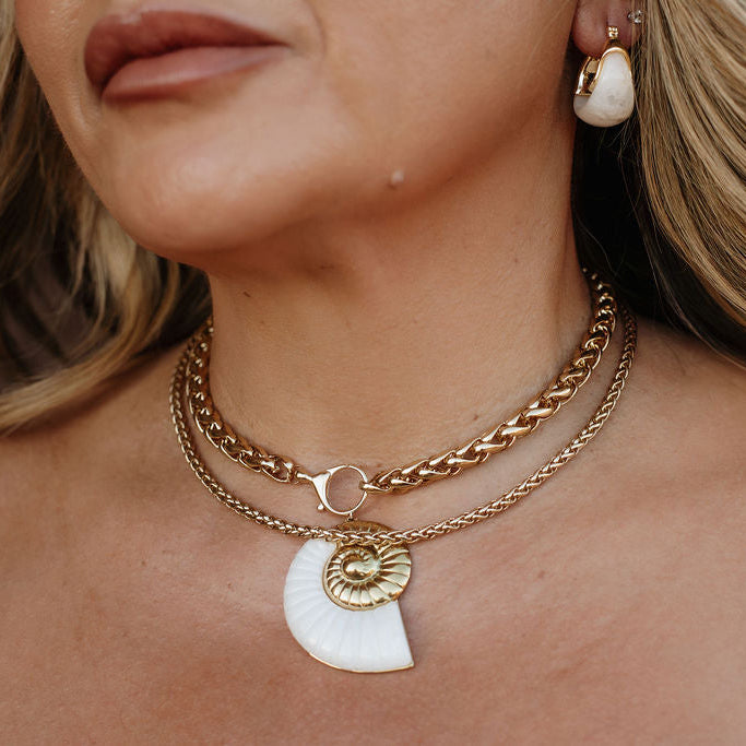 Marina Statement Shell Necklace – 24K Gold Overlay | Truly Blessed Jewels - Truly Blessed Jewels