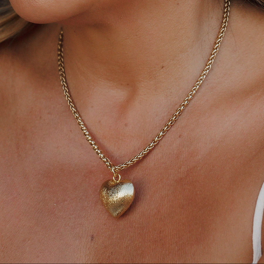 Vista Chunky Heart Necklace – Gold-Filled Textured Heart Pendant | Truly Blessed Jewels - Truly Blessed Jewels