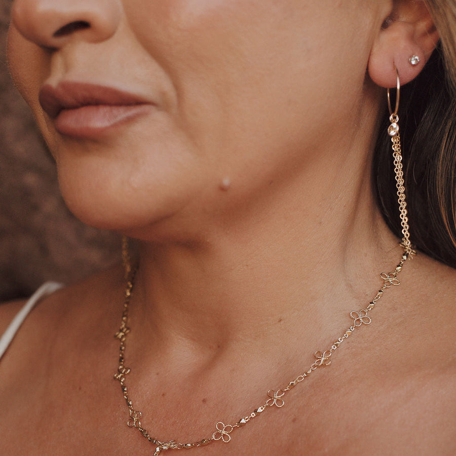 Poppy Flower Drop Necklace – Dainty Gold Floral Y Chain | Truly Blessed Jewels - Truly Blessed Jewels