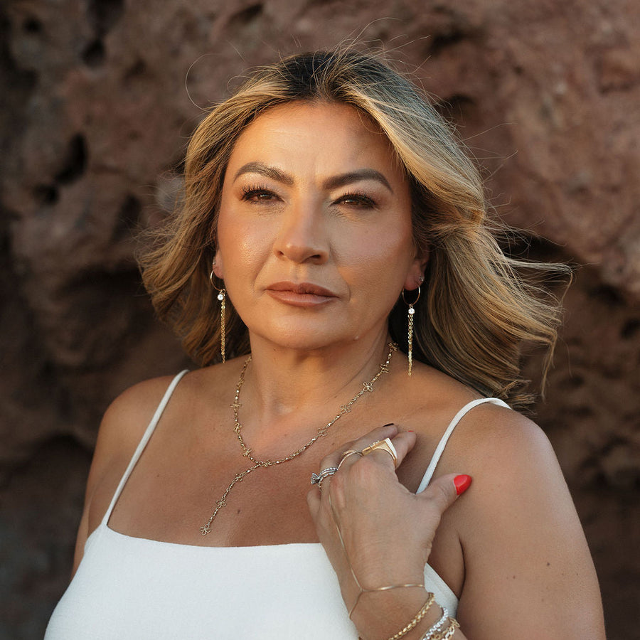 Poppy Flower Drop Necklace – Dainty Gold Floral Y Chain | Truly Blessed Jewels - Truly Blessed Jewels