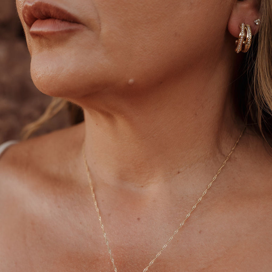 Keshi Pearl CZ Hoops – Gold-Filled Statement Earrings | Truly Blessed Jewels - Truly Blessed Jewels