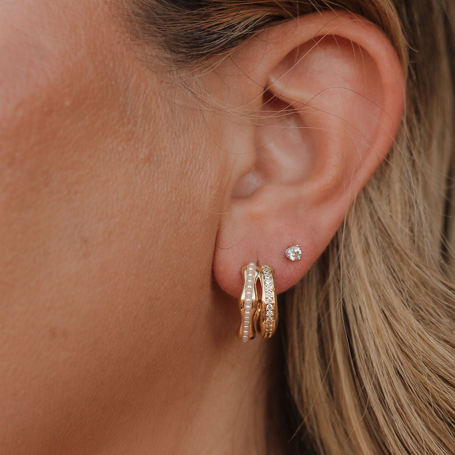 Keshi Pearl CZ Hoops – Gold-Filled Statement Earrings | Truly Blessed Jewels - Truly Blessed Jewels