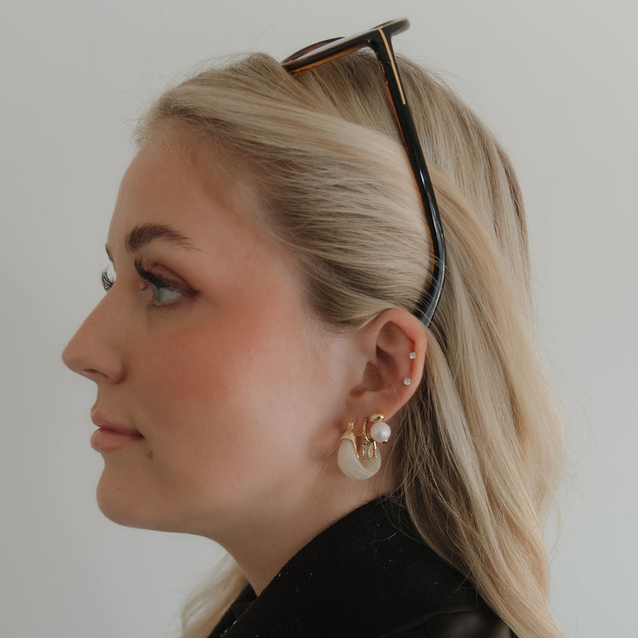 Duffy Pearl Stud Earrings – Gold-Filled Minimal Drops | Truly Blessed Jewels - Truly Blessed Jewels