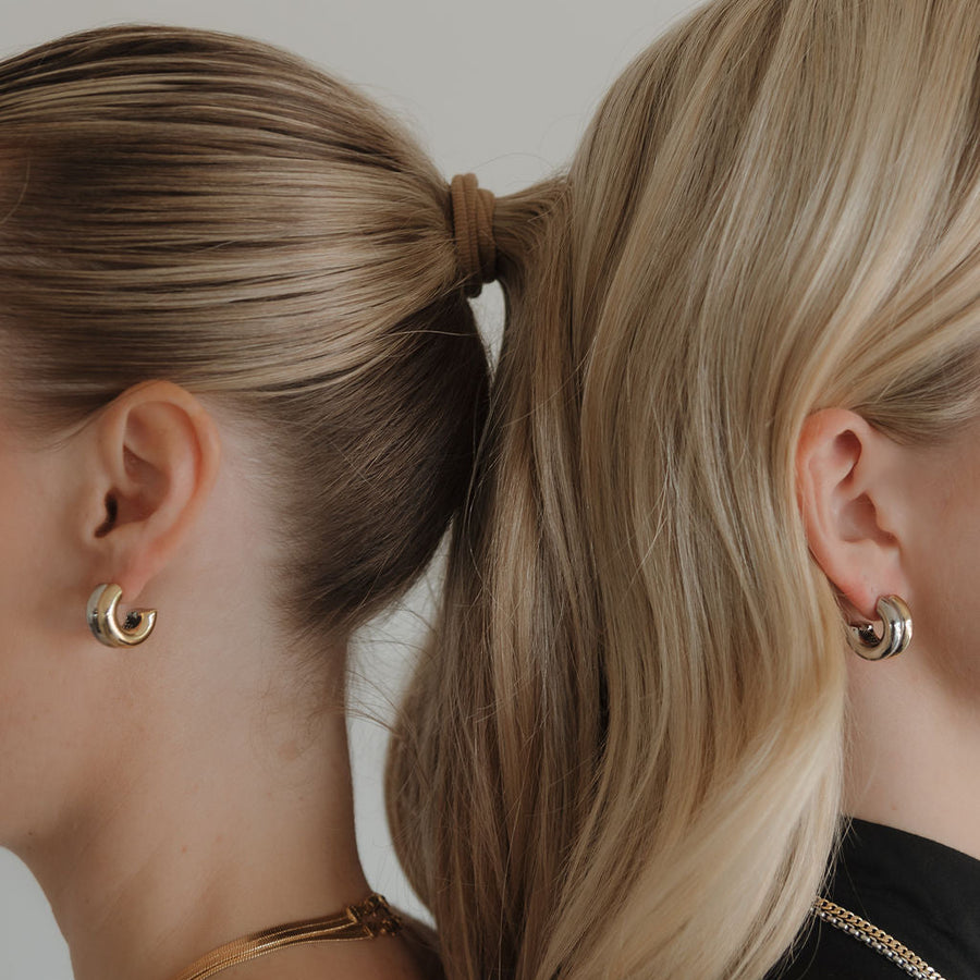 Dawn Mixed Metal Hoop Earrings – Gold & Silver Dual-Tone Hoops | Truly Blessed Jewels - Truly Blessed Jewels