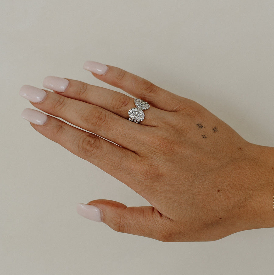 Globe CZ Ring – Adjustable Gold Pave Statement | Truly Blessed Jewels - Truly Blessed Jewels