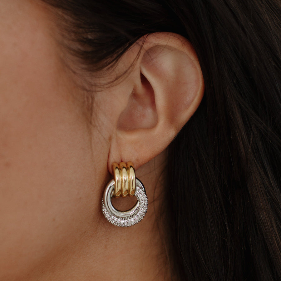 Dusk Knot Earrings – Gold-Filled Mixed Metal CZ Hoops | Truly Blessed Jewels - Truly Blessed Jewels