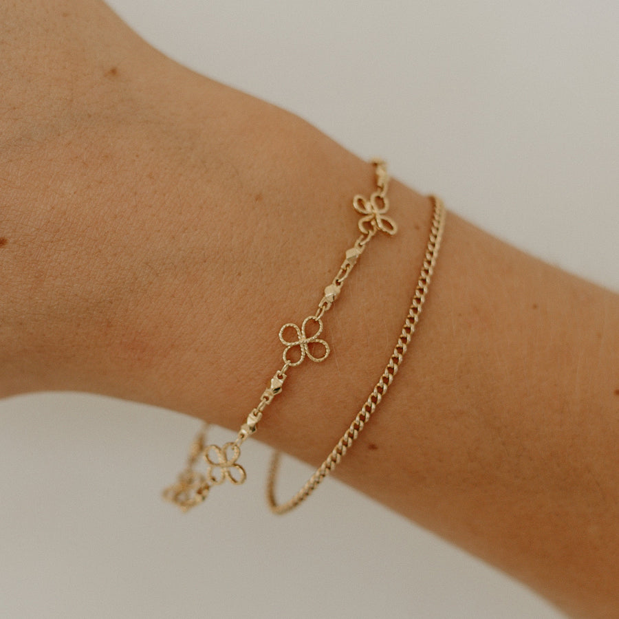 Poppy Flower Bracelet – Gold Floral Chain | Truly Blessed Jewels - Truly Blessed Jewels