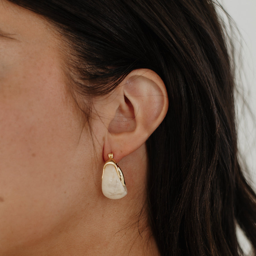 Isle Resin Earrings – Gold & Marbled Resin Hoops | Truly Blessed Jewels - Truly Blessed Jewels
