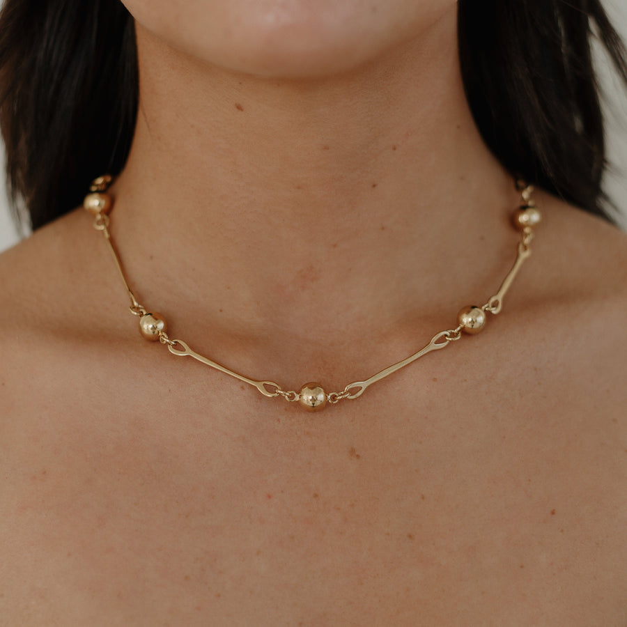 Ray Ball and Link Necklace – 24k Gold Overlay | Truly Blessed Jewels - Truly Blessed Jewels