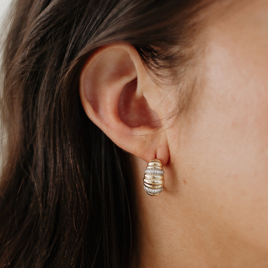 Canyon CZ Hoops – Gold-Filled Sculpted Statement Earrings | Truly Blessed Jewels - Truly Blessed Jewels