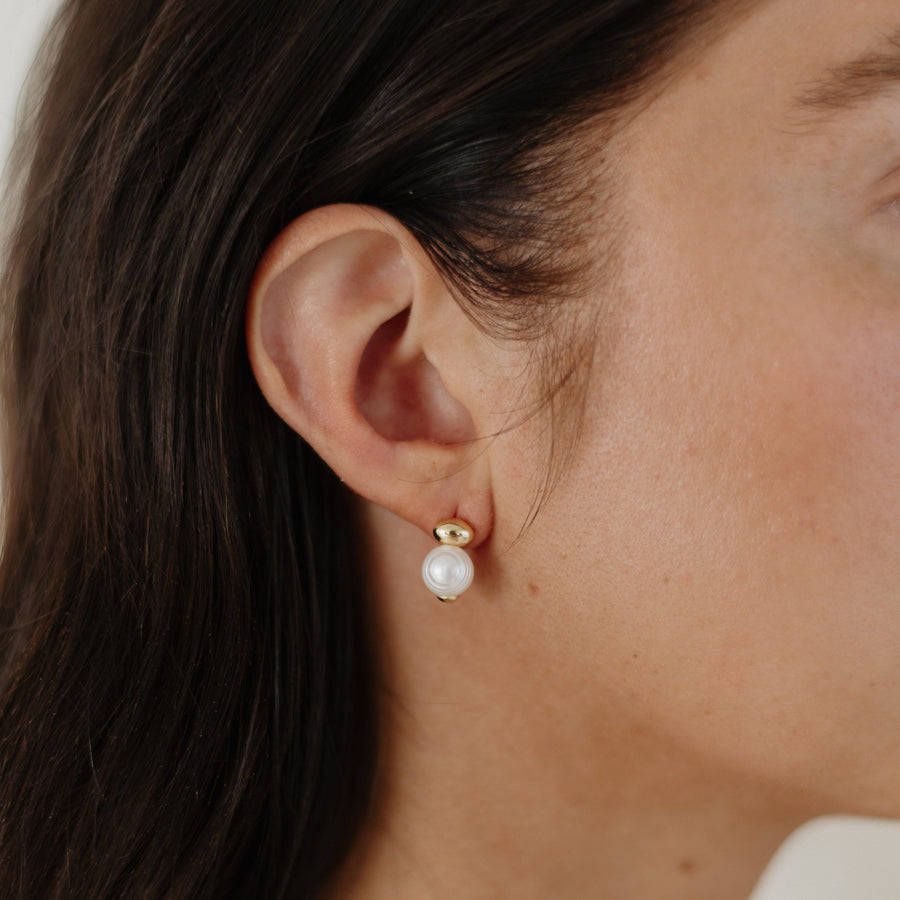 Duffy Pearl Stud Earrings – Gold-Filled Minimal Drops | Truly Blessed Jewels - Truly Blessed Jewels