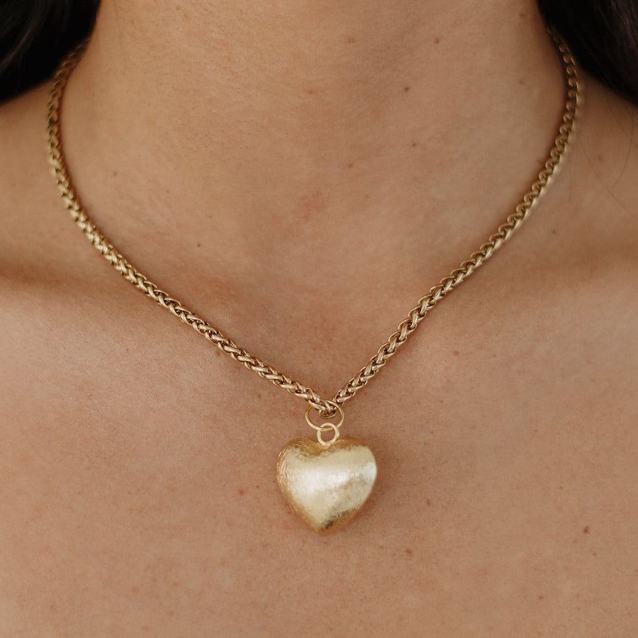 Vista Chunky Heart Necklace – Gold-Filled Textured Heart Pendant | Truly Blessed Jewels - Truly Blessed Jewels