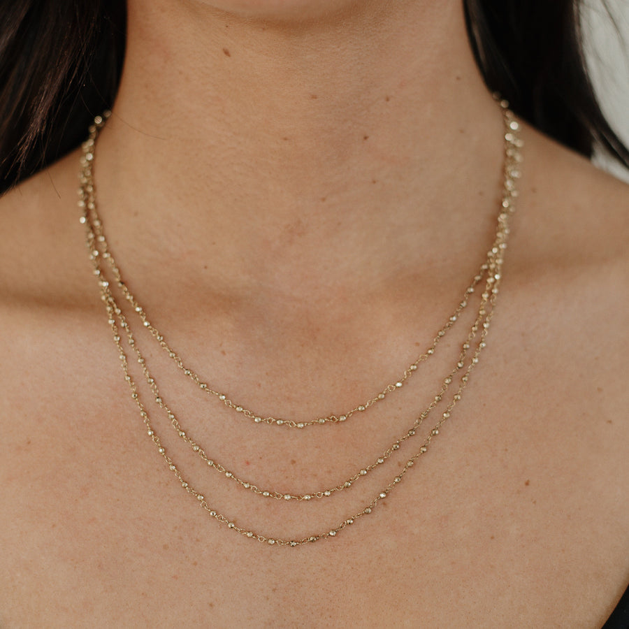 Sonoran Layered Ball Chain Necklace – Gold-Filled Pyrite Layers | Truly Blessed Jewels - Truly Blessed Jewels