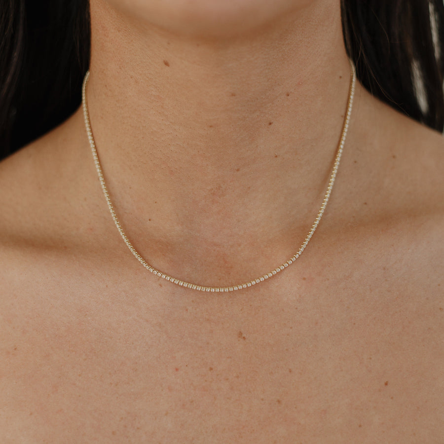 Costa CZ Necklace – Dainty Gold Tennis Chain | Truly Blessed Jewels - Truly Blessed Jewels