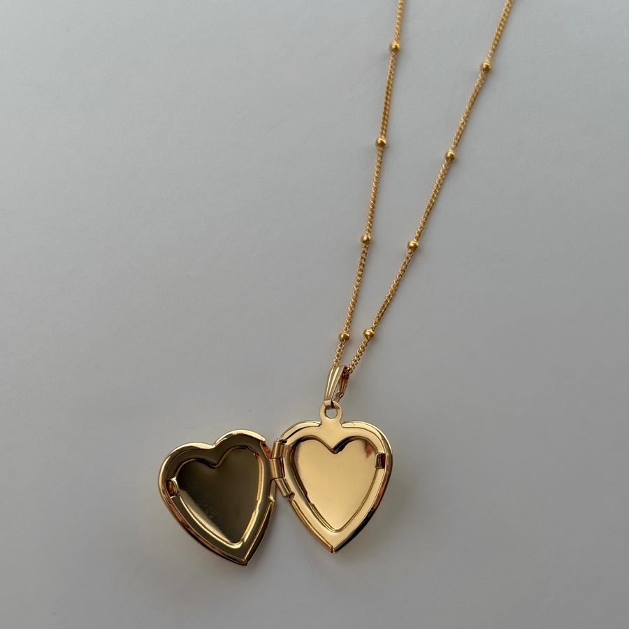 Gold Engraved Simple Locket Necklace