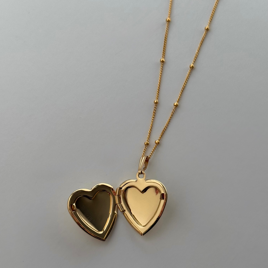 Gold Engraved Simple Locket Necklace | Truly Blessed Jewels