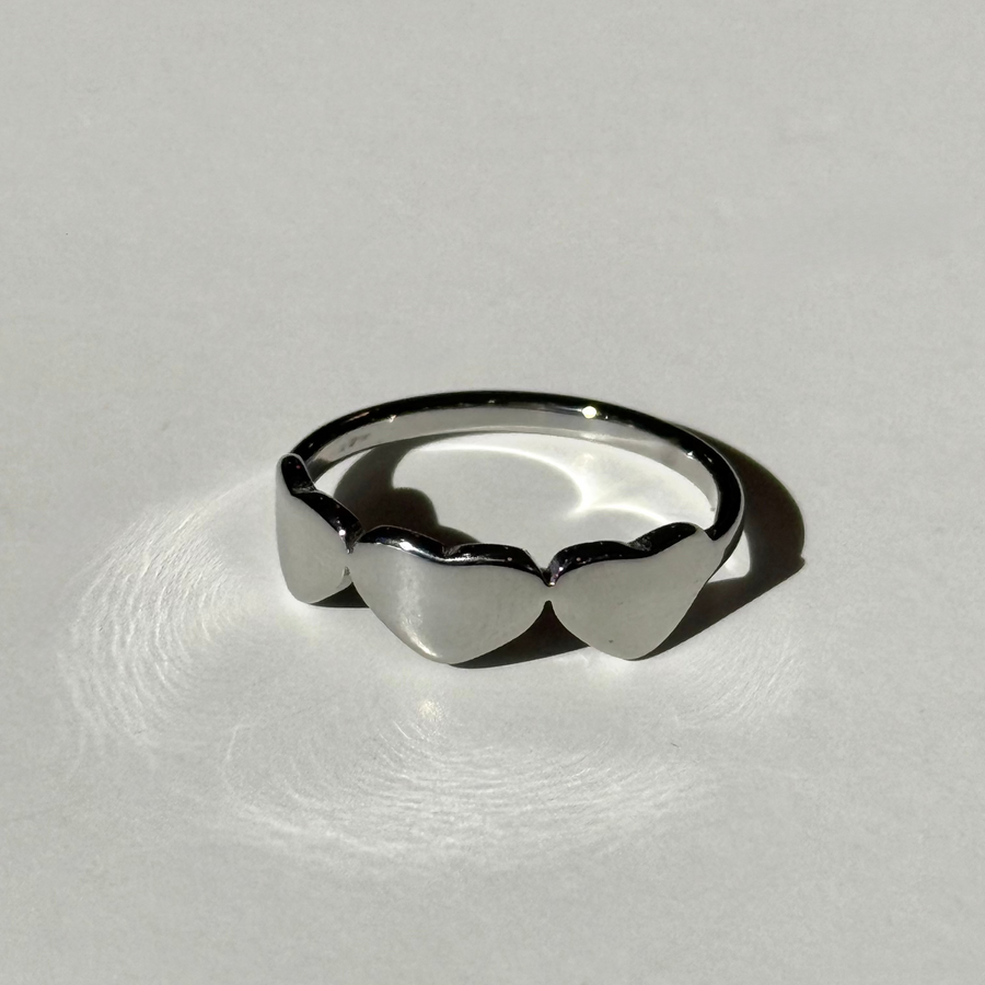 Silver Triple Heart Ring