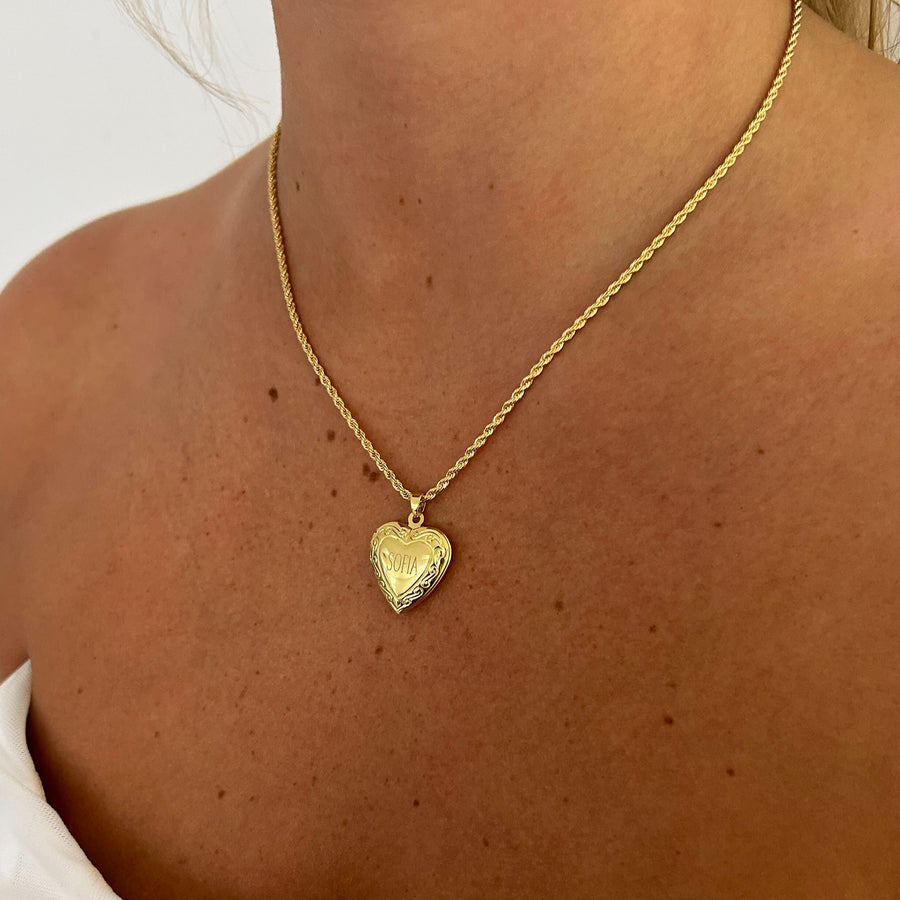  Truly Blessed Jewels - Gold Engraved Locket Necklace