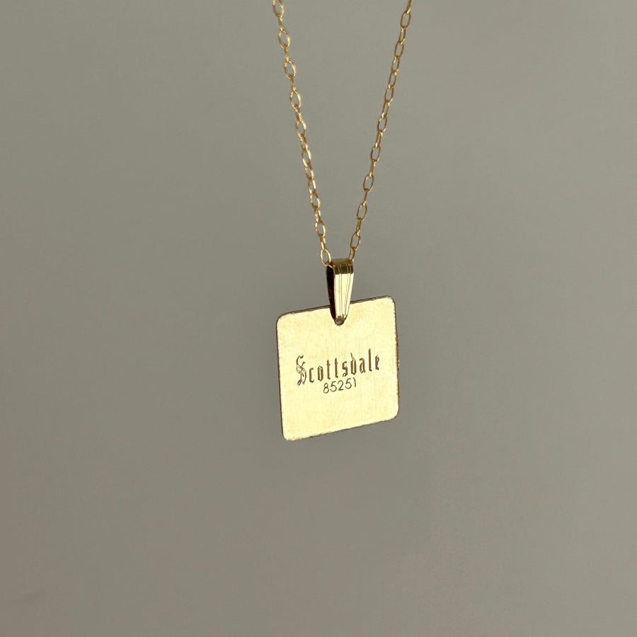  Truly Blessed Jewels - Gold Engraved Square Necklace