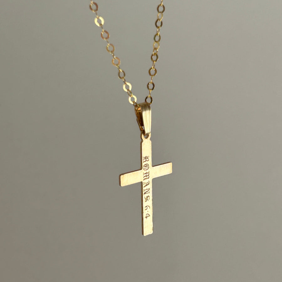  Truly Blessed Jewels - Gold Engraved Cross Necklace