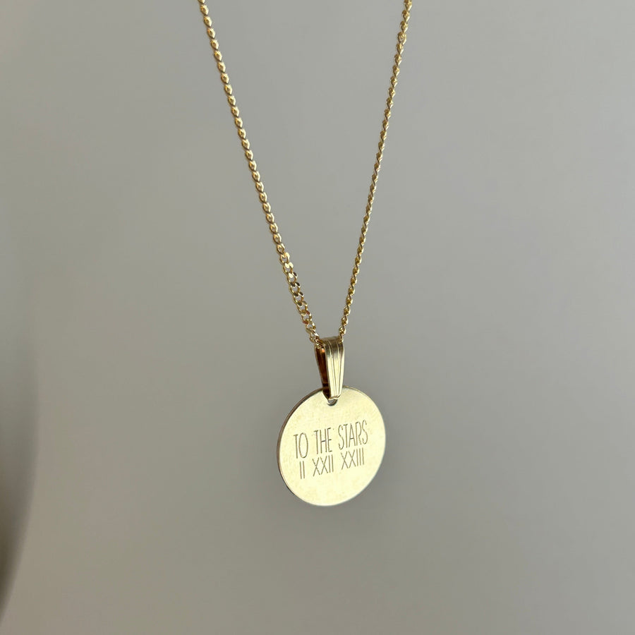  Truly Blessed Jewels - Gold Engraved Circle Necklace
