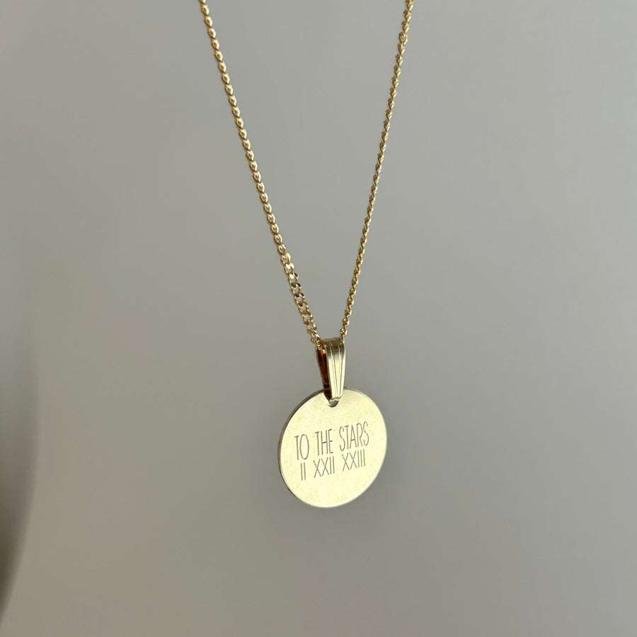 Gold Engraved Circle Necklace Truly Blessed Jewels