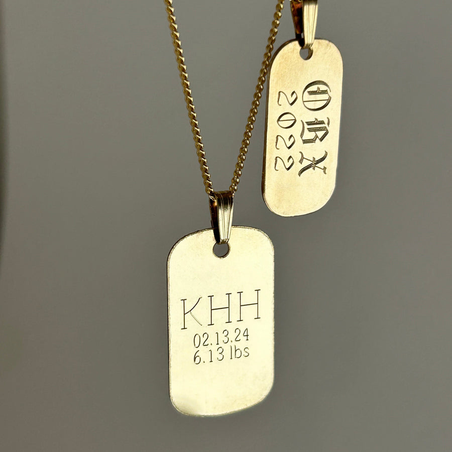  Truly Blessed Jewels - Gold Engraved Dog Tag Necklace