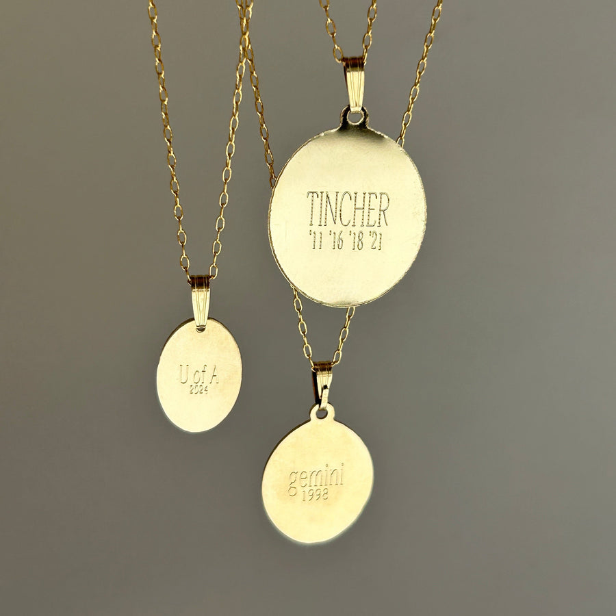  Truly Blessed Jewels - Gold Engraved Oval Necklace