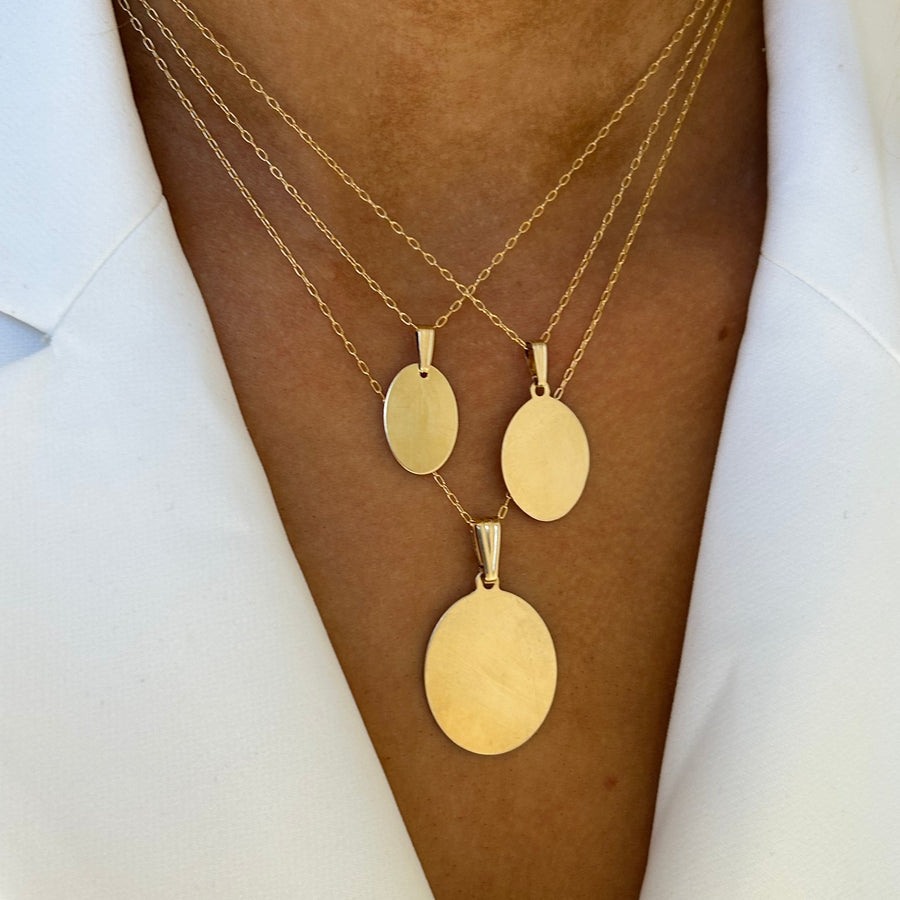 Gold Engraved Oval Necklace Truly Blessed Jewels