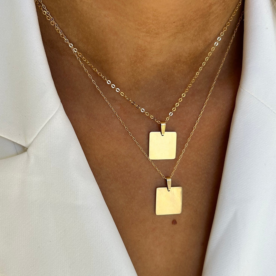 Square charm necklace clearance