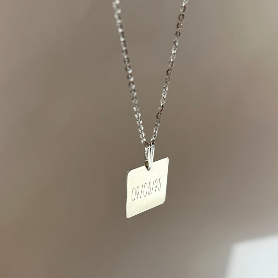  Truly Blessed Jewels - Silver Engraved Square Necklace