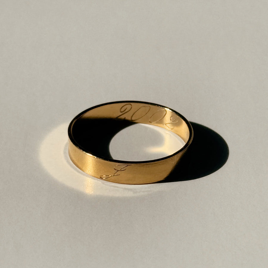 Gold Engraved Band Ring