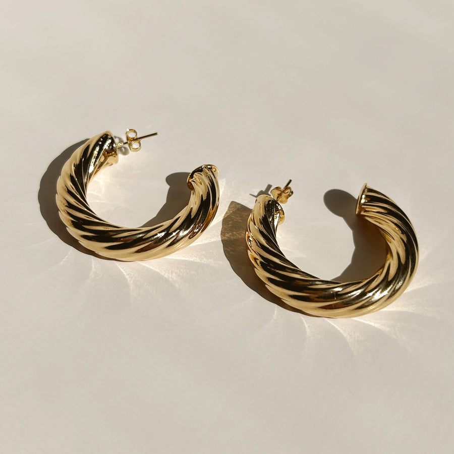  Truly Blessed Jewels - Tramonti Large Textured Hoops