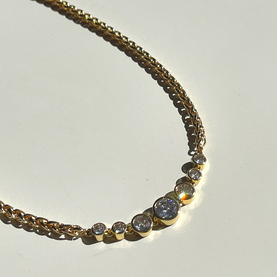 Lumina Gold CZ Necklace - Truly Blessed Jewels