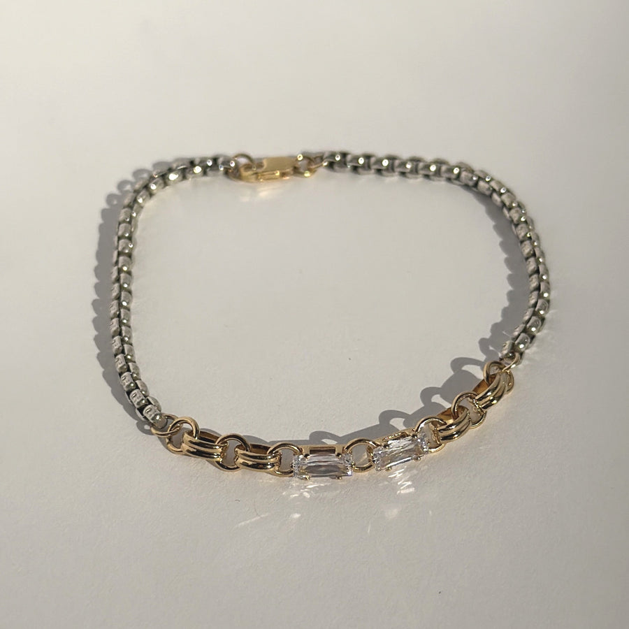 Atlantic Mixed Metal Bracelet – Gold & Silver Crystal Chain | Truly Blessed Jewels - Truly Blessed Jewels