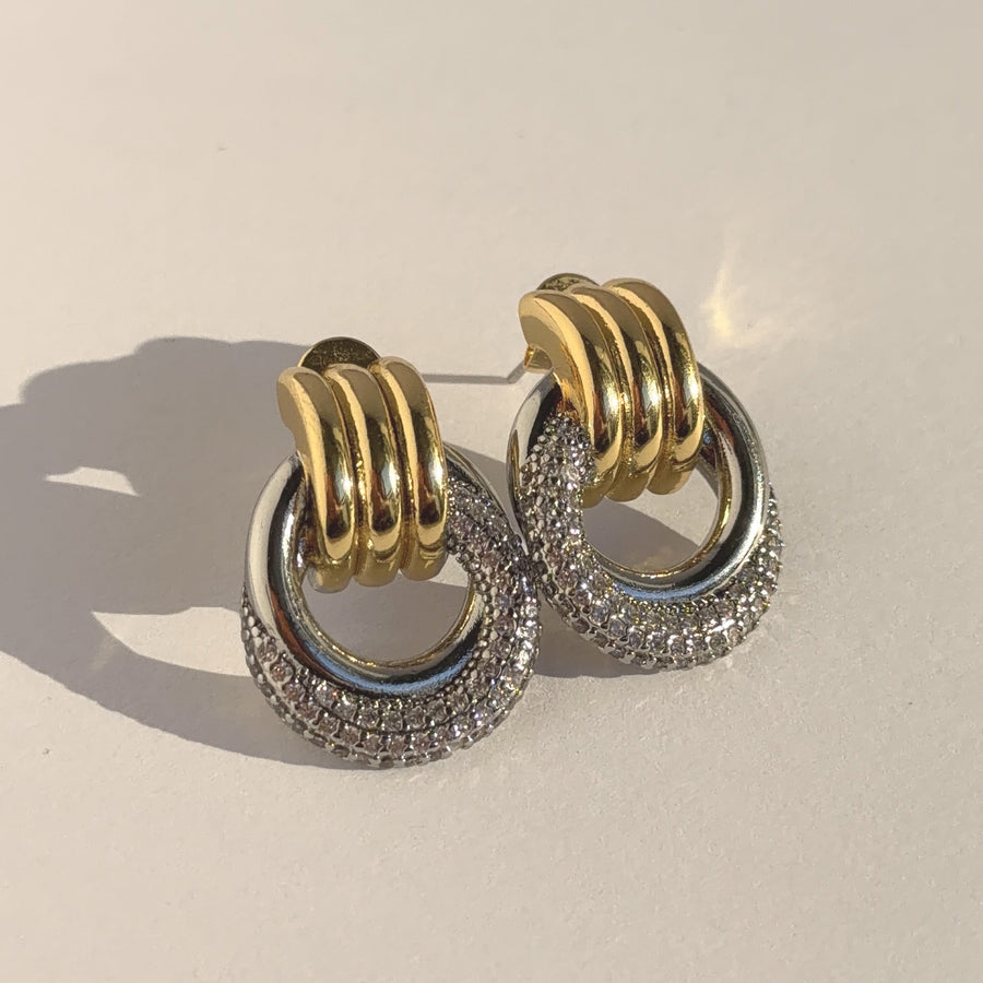 Dusk Knot Earrings – Gold-Filled Mixed Metal CZ Hoops | Truly Blessed Jewels - Truly Blessed Jewels