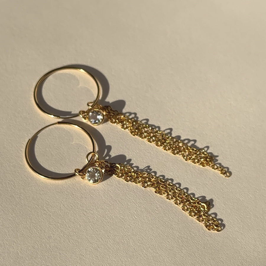 Oasis Dangle Hoop Earrings – Gold-Filled Chain Drop Hoops | Truly Blessed Jewels - Truly Blessed Jewels