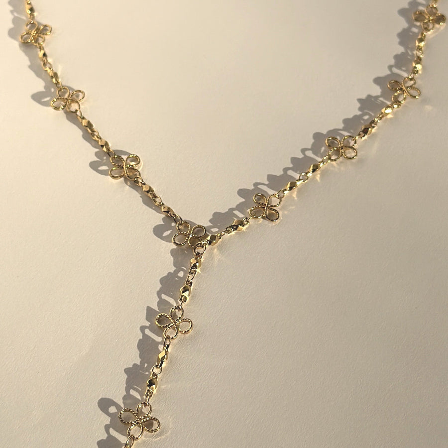 Poppy Flower Drop Necklace – Dainty Gold Floral Y Chain | Truly Blessed Jewels - Truly Blessed Jewels