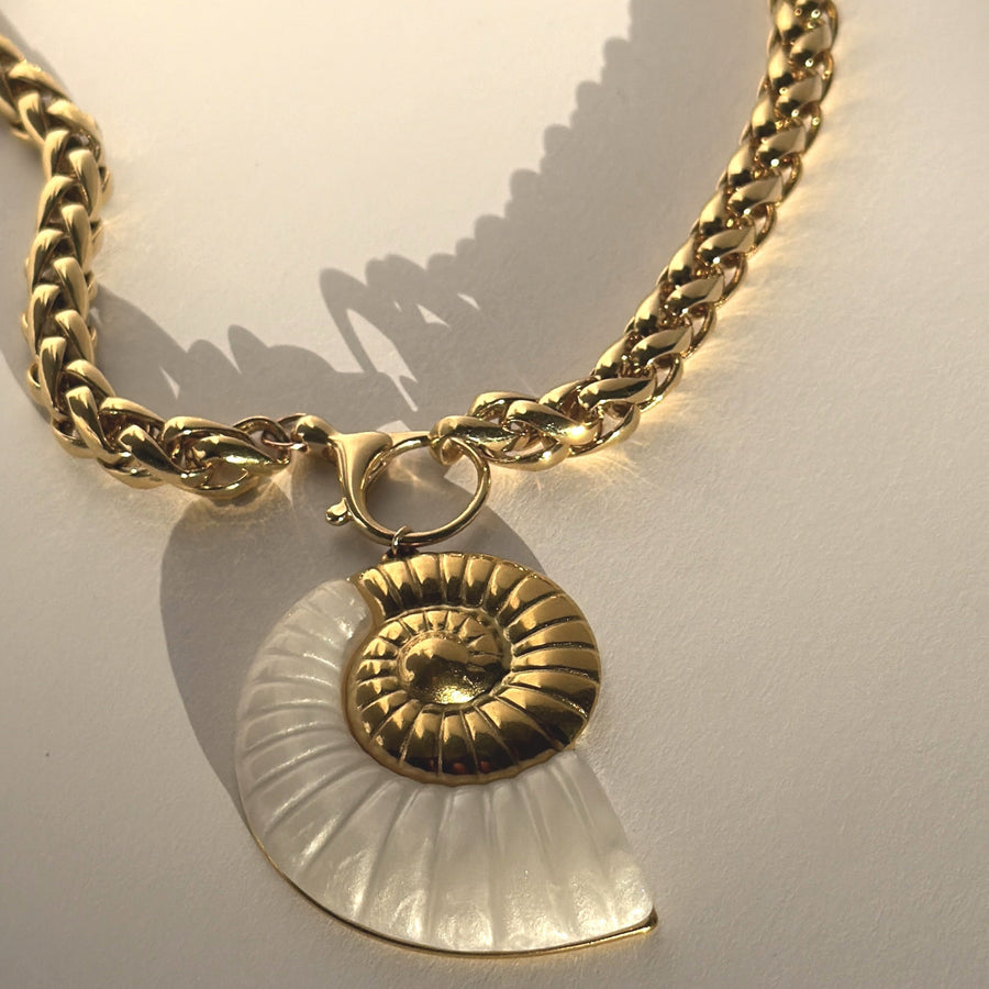 Marina Statement Shell Necklace – 24K Gold Overlay | Truly Blessed Jewels - Truly Blessed Jewels