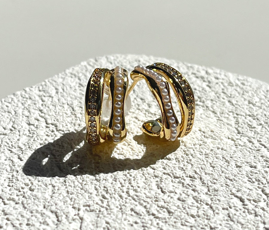 Keshi Pearl CZ Hoops - Truly Blessed Jewels