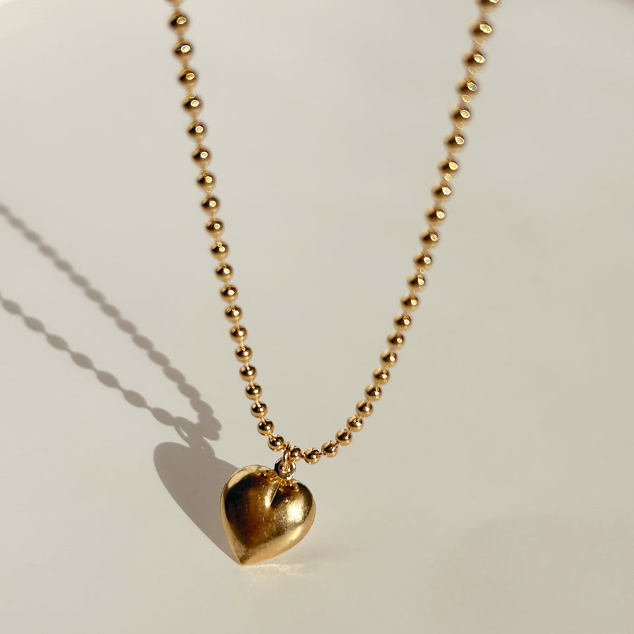Buy Puffy Heart Necklace, Zircon Carabiner Necklace, Paperclip Chain  Necklace, Gold Heart Necklace, Spring Clasp Necklace, Gold Simple Necklace  Online in India - Etsy