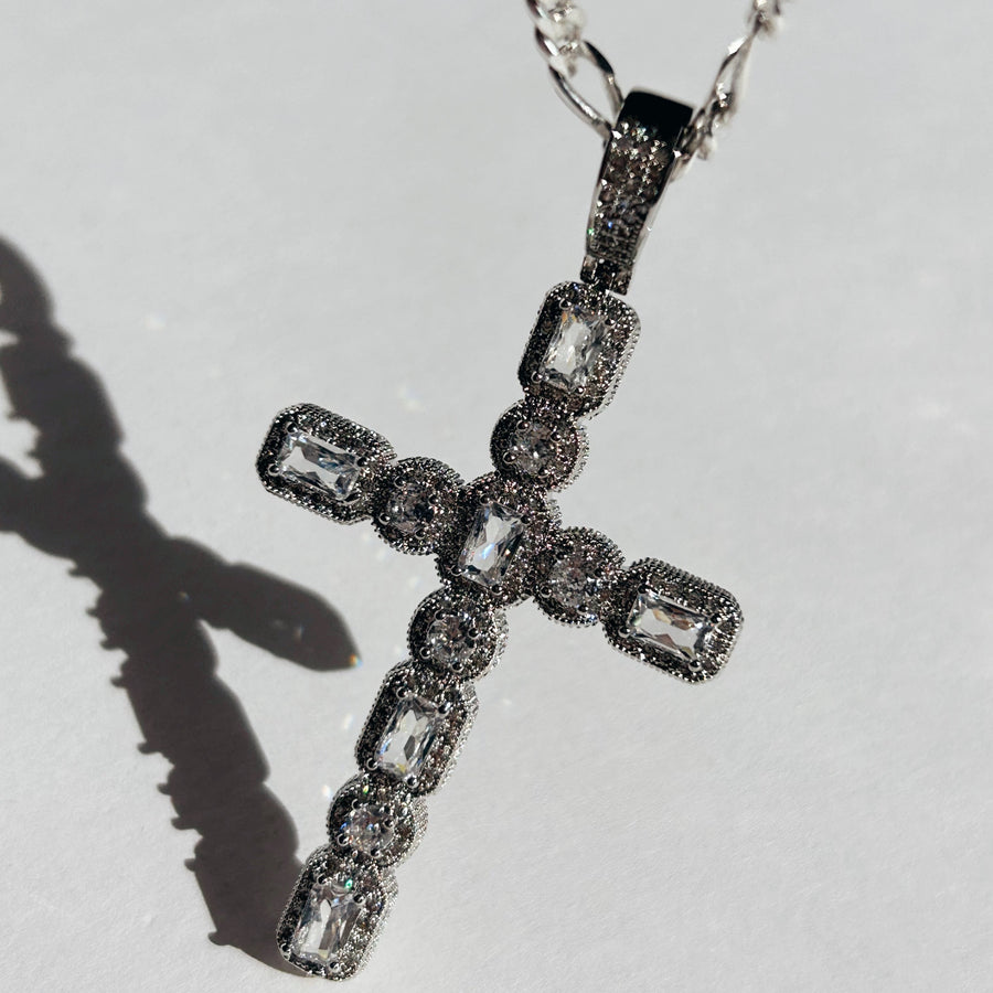  Truly Blessed Jewels - Hope CZ Cross Silver Necklace