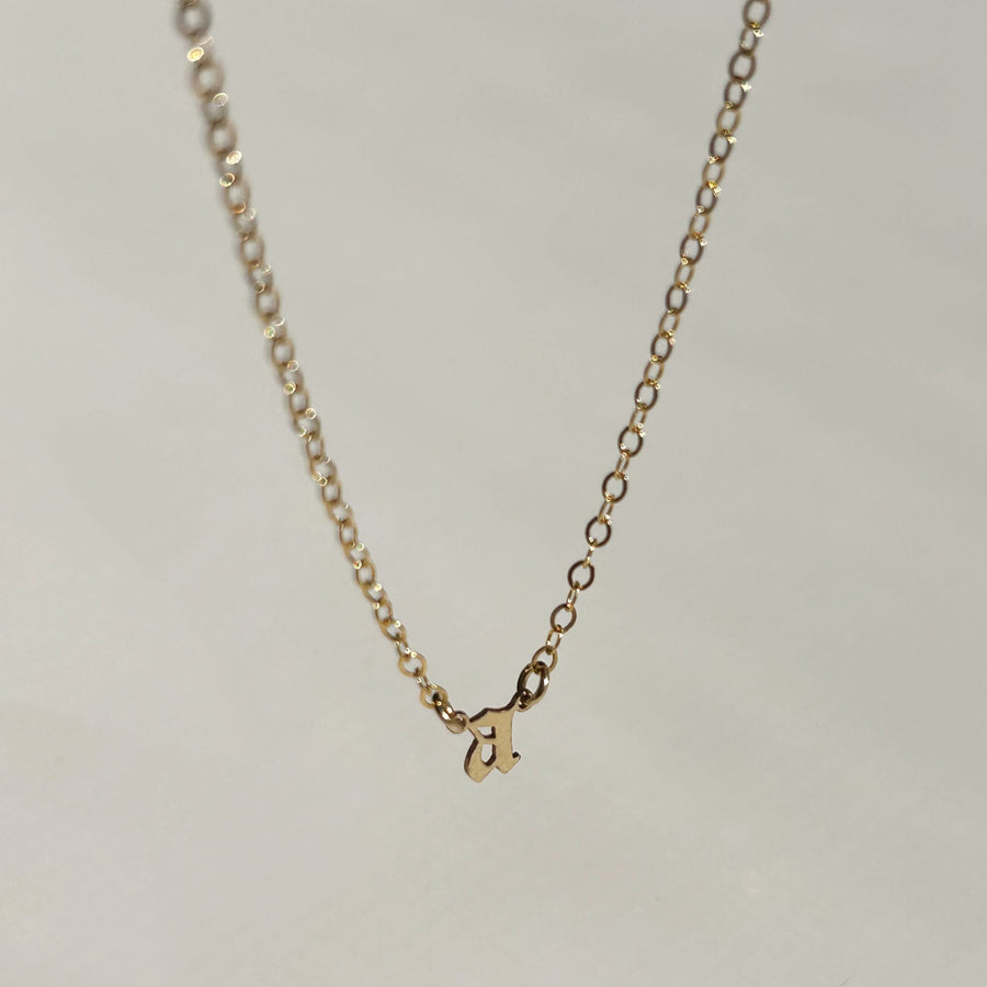  Truly Blessed Jewels - The Dainty Gothic Initial  Necklace