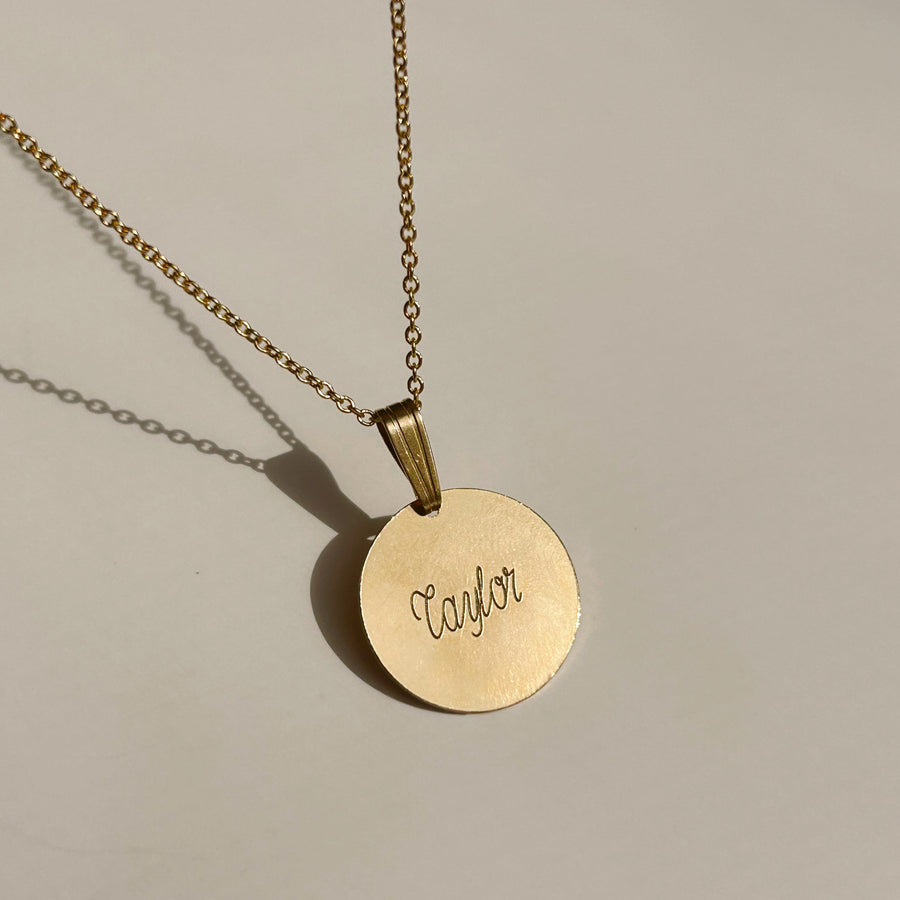  Truly Blessed Jewels - Gold Engraved Circle Necklace