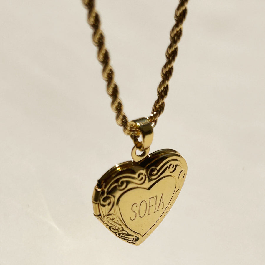  Truly Blessed Jewels - Gold Engraved Locket Necklace