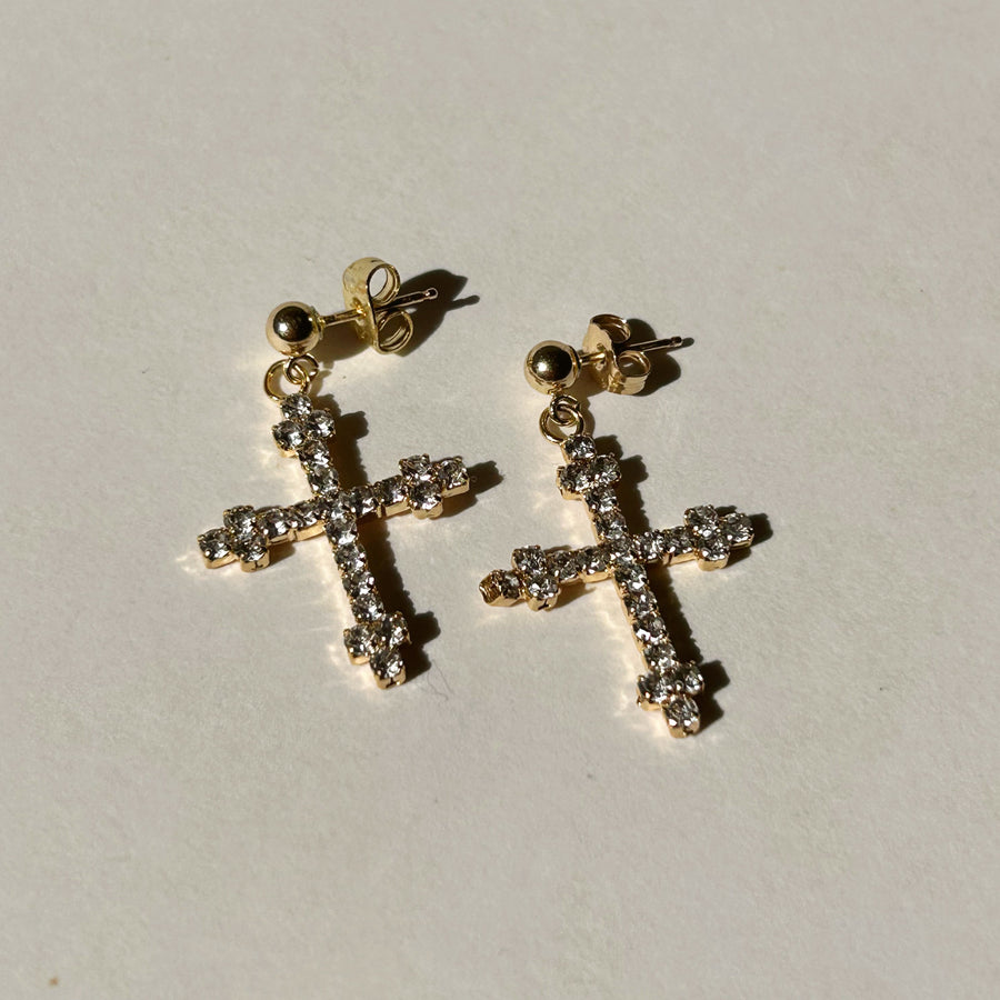  Truly Blessed Jewels - Vatican CZ Cross Earrings