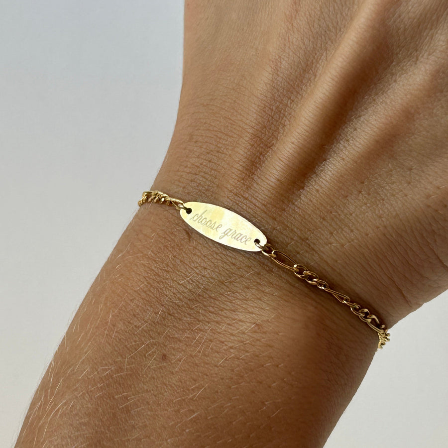 Gold Engraved Quote Bracelet - Truly Blessed Jewels